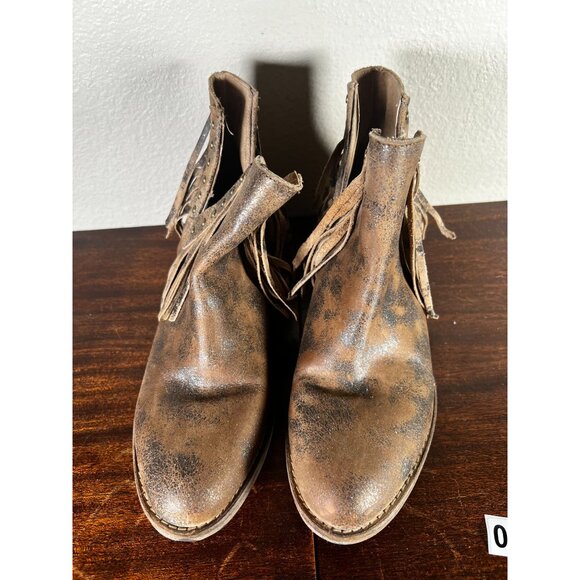 Circle G by Corral Fringe Boots Western Womens Sz 10 Brown Leather Distressed St - Picture 3 of 13